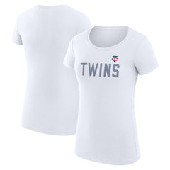 Minnesota Twins G-III 4Her by Carl Banks Women's Super-Slim Fit Lightweight Dot Print T-Shirt White