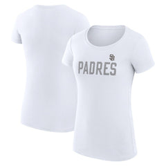 San Diego Padres G-III 4Her by Carl Banks Women's Super-Slim Fit Lightweight Dot Print T-Shirt White