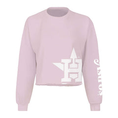Houston Astros Women's Cropped Slouchy Long Sleeve T-Shirt Pink