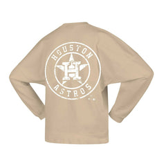 Houston Astros Women's Branded Fleece Pullover Sweatshirt Tan
