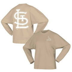 St. Louis Cardinals Women's Branded Fleece Pullover Sweatshirt Tan