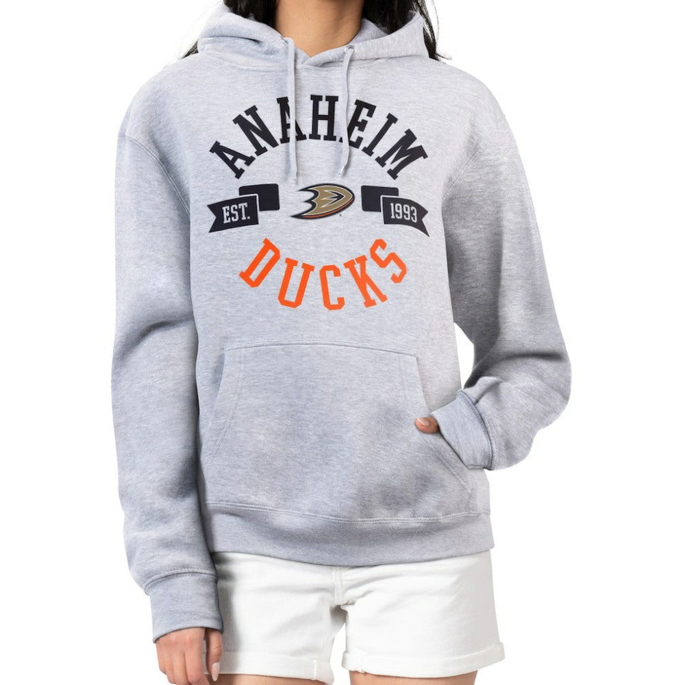 Anaheim Ducks G-III 4Her by Carl Banks Women's City Graphic Fleece Pullover Hoodie Heather Gray
