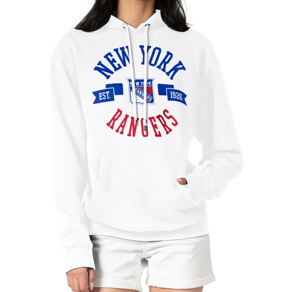 New York Rangers G-III 4Her by Carl Banks Women's City Graphic Fleece Pullover Hoodie White