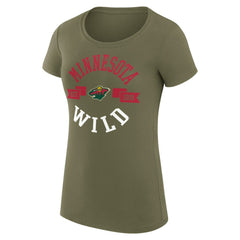 Minnesota Wild G-III 4Her by Carl Banks Women's Super-Slim Fit Lightweight City Graphic Sport Crewneck T-Shirt Green