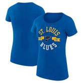 St. Louis Blues G-III 4Her by Carl Banks Women's Super-Slim Fit Lightweight City Graphic Sport Crewneck T-Shirt Royal
