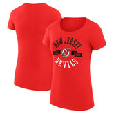 New Jersey Devils G-III 4Her by Carl Banks Women's Super-Slim Fit Lightweight City Graphic Sport Crewneck T-Shirt Red