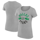 Dallas Stars G-III 4Her by Carl Banks Women's Super-Slim Fit Lightweight City Graphic Sport Crewneck T-Shirt Heather Gray