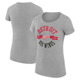 Detroit Red Wings G-III 4Her by Carl Banks Women's Super-Slim Fit Lightweight City Graphic Sport Crewneck T-Shirt Heather Gray