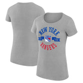 New York Rangers G-III 4Her by Carl Banks Women's Super-Slim Fit Lightweight City Graphic Sport Crewneck T-Shirt Heather Gray