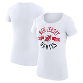 New Jersey Devils G-III 4Her by Carl Banks Women's Super-Slim Fit Lightweight City Graphic Sport Crewneck T-Shirt White