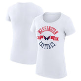 Washington Capitals G-III 4Her by Carl Banks Women's Super-Slim Fit Lightweight City Graphic Sport Crewneck T-Shirt White