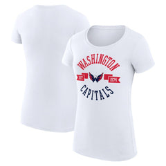 Washington Capitals G-III 4Her by Carl Banks Women's Super-Slim Fit Lightweight City Graphic Sport Crewneck T-Shirt White