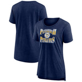 Pittsburgh Penguins Women's Crash the Net Tri-Blend T-Shirt Navy