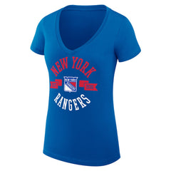 New York Rangers G-III 4Her by Carl Banks Women's Super-Slim Fit Lightweight City Graphic V-Neck T-Shirt Royal