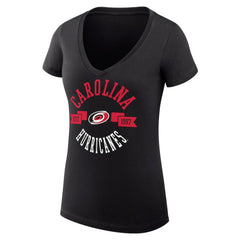 Carolina Hurricanes G-III 4Her by Carl Banks Women's Super-Slim Fit Lightweight City Graphic V-Neck T-Shirt Black