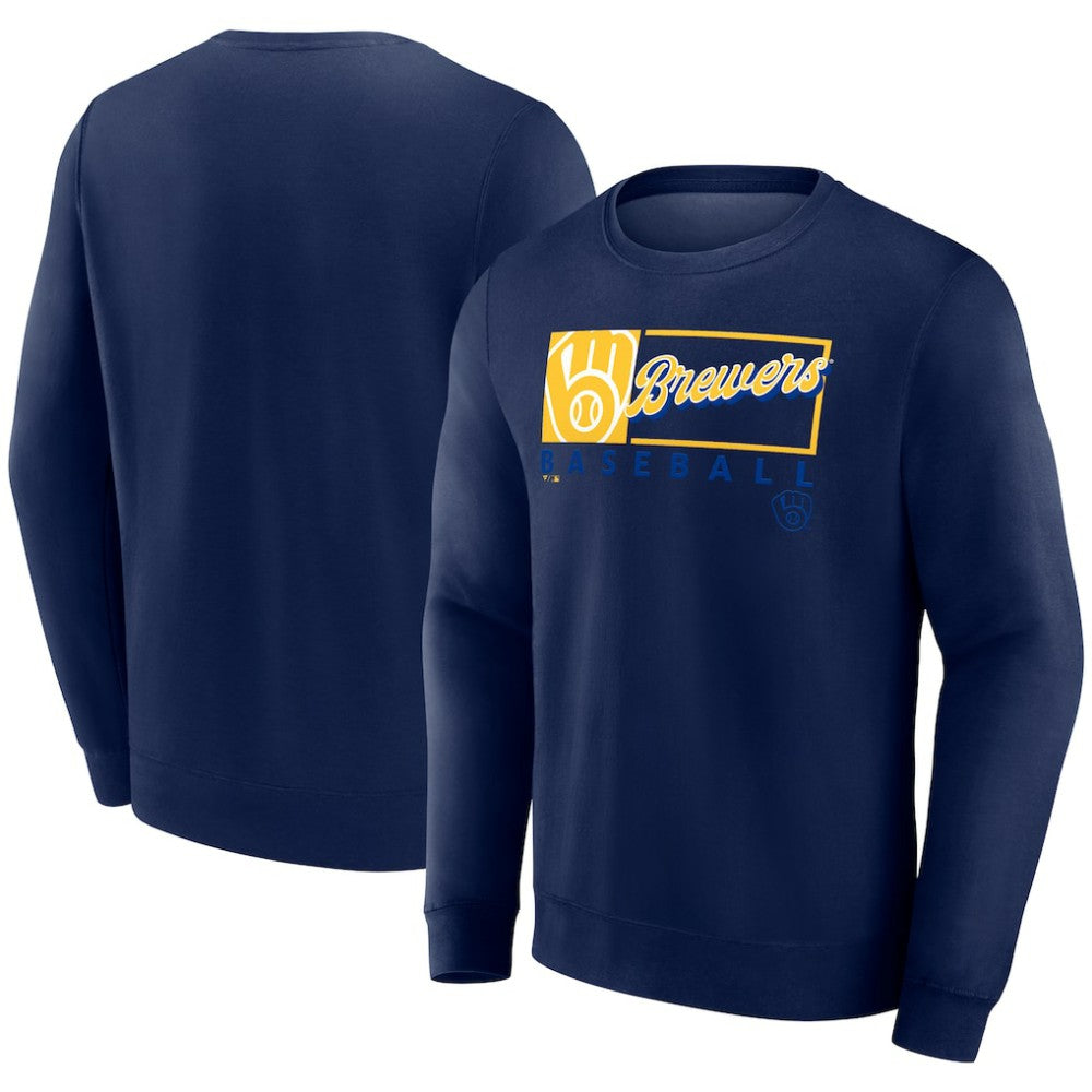 Milwaukee Brewers Focus Fleece Pullover Sweatshirt Navy
