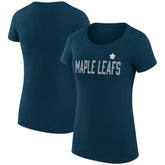 Toronto Maple Leafs G-III 4Her by Carl Banks Women's Super-Slim Fit Lightweight Dot Print Team T-Shirt Navy