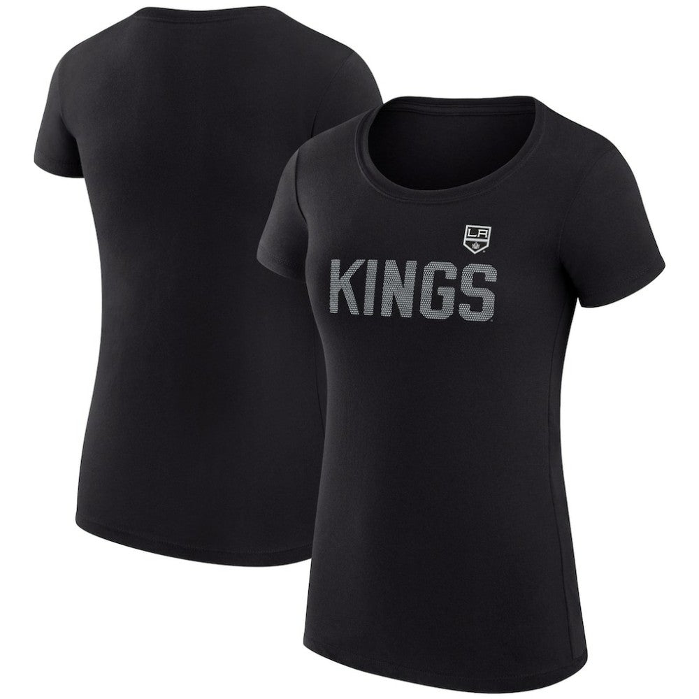 Los Angeles Kings G-III 4Her by Carl Banks Women's Super-Slim Fit Lightweight Dot Print Team T-Shirt Black