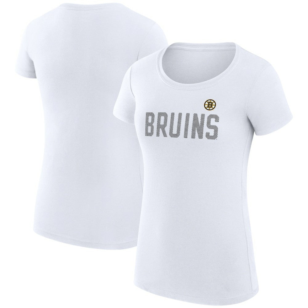 Boston Bruins G-III 4Her by Carl Banks Women's Super-Slim Fit Lightweight Dot Print Team T-Shirt White