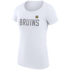 Boston Bruins G-III 4Her by Carl Banks Women's Super-Slim Fit Lightweight Dot Print Team T-Shirt White