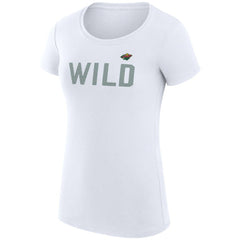 Minnesota Wild G-III 4Her by Carl Banks Women's Super-Slim Fit Lightweight Dot Print Team T-Shirt White