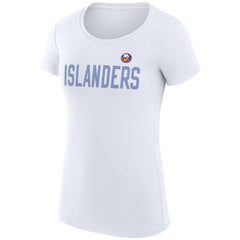 New York Islanders G-III 4Her by Carl Banks Women's Super-Slim Fit Lightweight Dot Print Team T-Shirt White