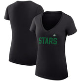 Dallas Stars G-III 4Her by Carl Banks Women's Super-Slim Fit Lightweight Dot Print Team V-Neck T-Shirt Black