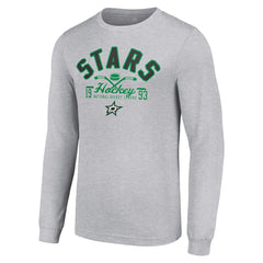 Dallas Stars Starter Puck Long Sleeve T-Shirt Heather Gray