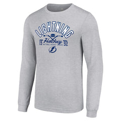 Tampa Bay Lightning Starter Puck Long Sleeve T-Shirt Heather Gray