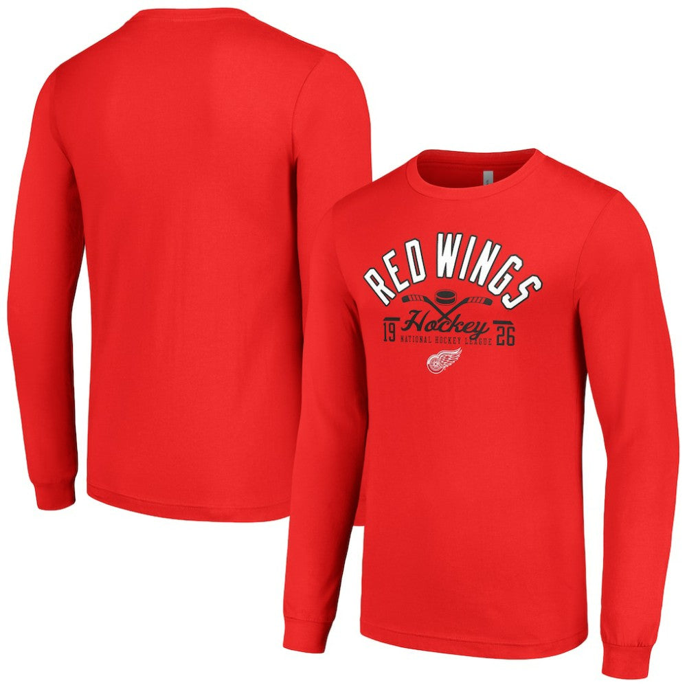 Detroit Red Wings Starter Puck Long Sleeve T-Shirt Red