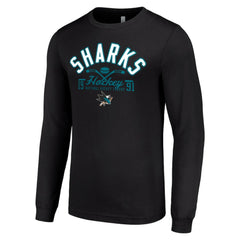 San Jose Sharks Starter Puck Long Sleeve T-Shirt Black