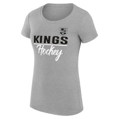 Los Angeles Kings G-III 4Her by Carl Banks Women's Super-Slim Fit Lightweight Team Sport T-Shirt Gray