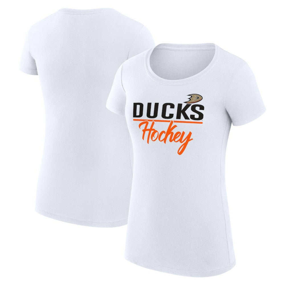 Anaheim Ducks G-III 4Her by Carl Banks Women's Super-Slim Fit Lightweight Team Sport T-Shirt White