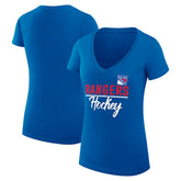 New York Rangers G-III 4Her by Carl Banks Women's Super-Slim Fit Lightweight Team Sport V-Neck T-Shirt Blue