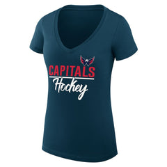 Washington Capitals G-III 4Her by Carl Banks Women's Super-Slim Fit Lightweight Graphic T-Shirt Navy