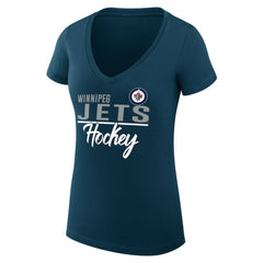 Winnipeg Jets G-III 4Her by Carl Banks Women's Super-Slim Fit Lightweight Graphic T-Shirt Navy