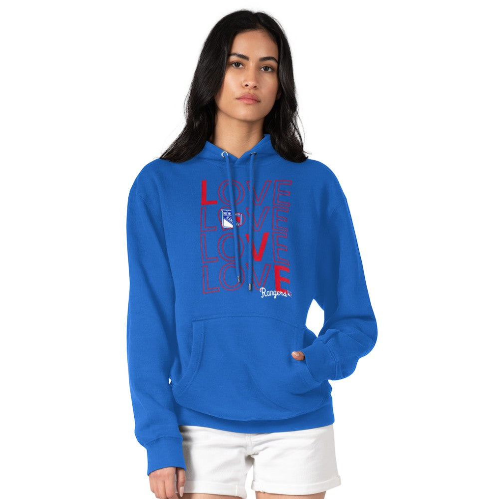 New York Rangers G-III 4Her by Carl Banks Women's Hockey Love Fleece Pullover Hoodie Blue