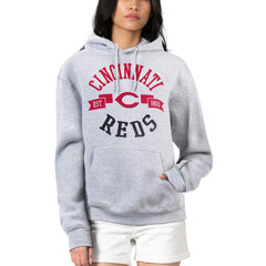 Cincinnati Reds G-III 4Her by Carl Banks Women's City Graphic Pullover Hoodie Heather Gray