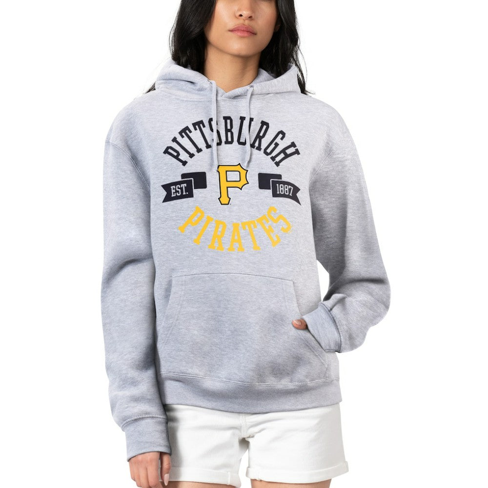 Pittsburgh Pirates G-III 4Her by Carl Banks Women's City Graphic Pullover Hoodie Heather Gray