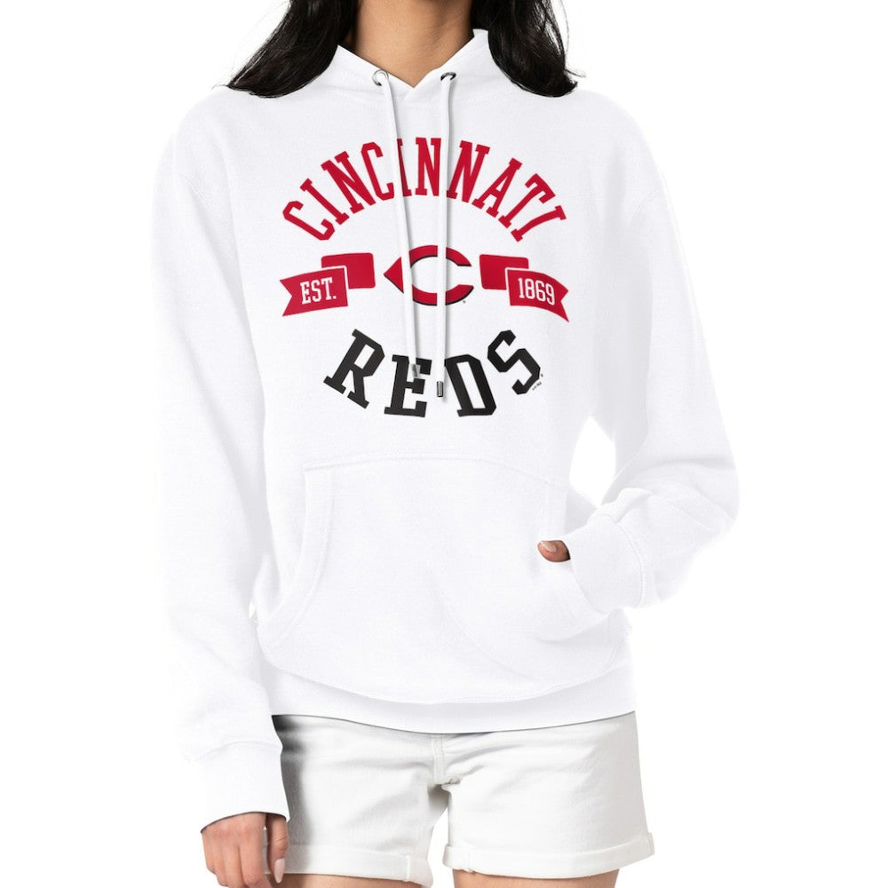 Cincinnati Reds G-III 4Her by Carl Banks Women's City Graphic Pullover Hoodie White
