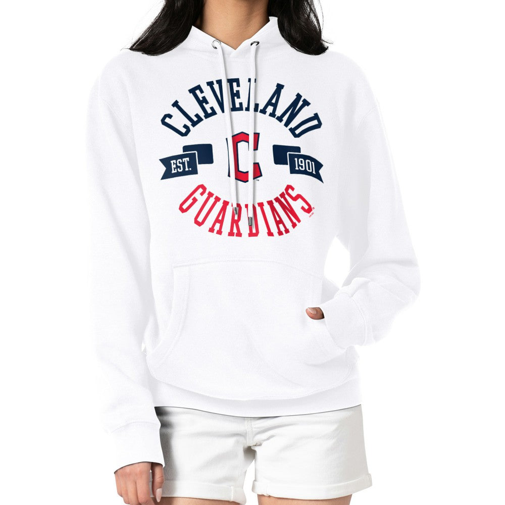 Cleveland Guardians G-III 4Her by Carl Banks Women's City Graphic Pullover Hoodie White