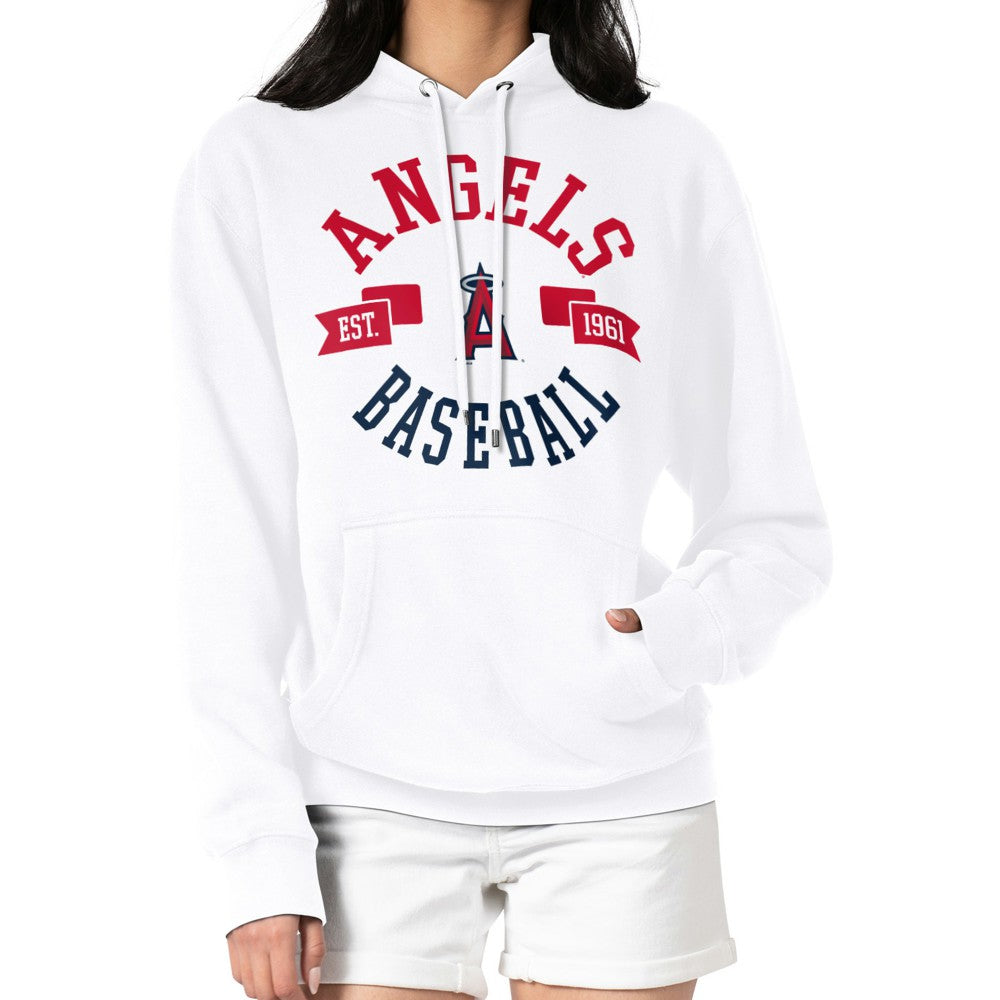 Los Angeles Angels G-III 4Her by Carl Banks Women's City Graphic Pullover Hoodie White