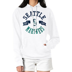 Seattle Mariners G-III 4Her by Carl Banks Women's City Graphic Pullover Hoodie White