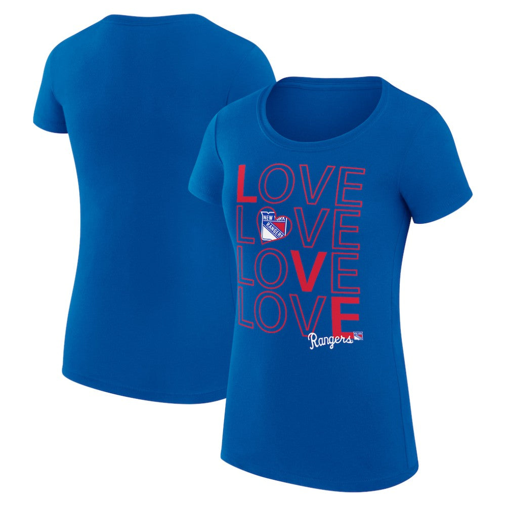 New York Rangers G-III 4Her by Carl Banks Women's Super-Slim Fit Lightweight Hockey Love T-Shirt Royal