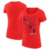 Florida Panthers G-III 4Her by Carl Banks Women's Super-Slim Fit Lightweight Hockey Love T-Shirt Red