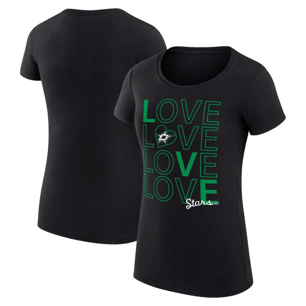 Dallas Stars G-III 4Her by Carl Banks Women's Super-Slim Fit Lightweight Hockey Love T-Shirt Black