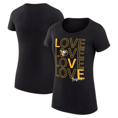 Pittsburgh Penguins G-III 4Her by Carl Banks Women's Super-Slim Fit Lightweight Hockey Love T-Shirt Black