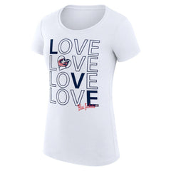 Columbus Blue Jackets G-III 4Her by Carl Banks Women's Super-Slim Fit Lightweight Hockey Love T-Shirt White