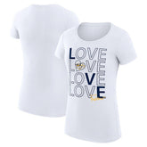 Nashville Predators G-III 4Her by Carl Banks Women's Super-Slim Fit Lightweight Hockey Love T-Shirt White