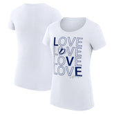 Tampa Bay Lightning G-III 4Her by Carl Banks Women's Super-Slim Fit Lightweight Hockey Love T-Shirt White